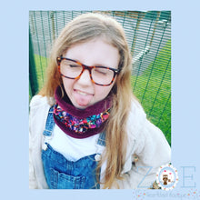 Load image into Gallery viewer, Purple Woodland Snood Scarf ~ Autumn Fall Autumnal Snuggle Wrap Cosy Soft Warm Pullover ~ Ready To Post