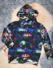 Load image into Gallery viewer, 8-9 Years Molecular Mashup Hoodie Dinosaurs Panther Big Cat Marble Paint Splatter Molecule Pattern Animal