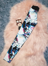 Load image into Gallery viewer, 9-10 Years Molecular Marble Future Leggings Black White Multicolour Pattern Fluid Ink Contemporary Childrens Clothing