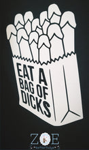 Load image into Gallery viewer, Large Mens Bag Of Dicks Novelty Dark Humour Dad Joke Gift Black Short Sleeve Top Tshirt