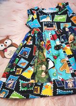 Load image into Gallery viewer, 6-12 Months Sleeveless Ivy Dress Gingerbread Stocking Christmas Tree Stamp Pretty Patchwork Patches