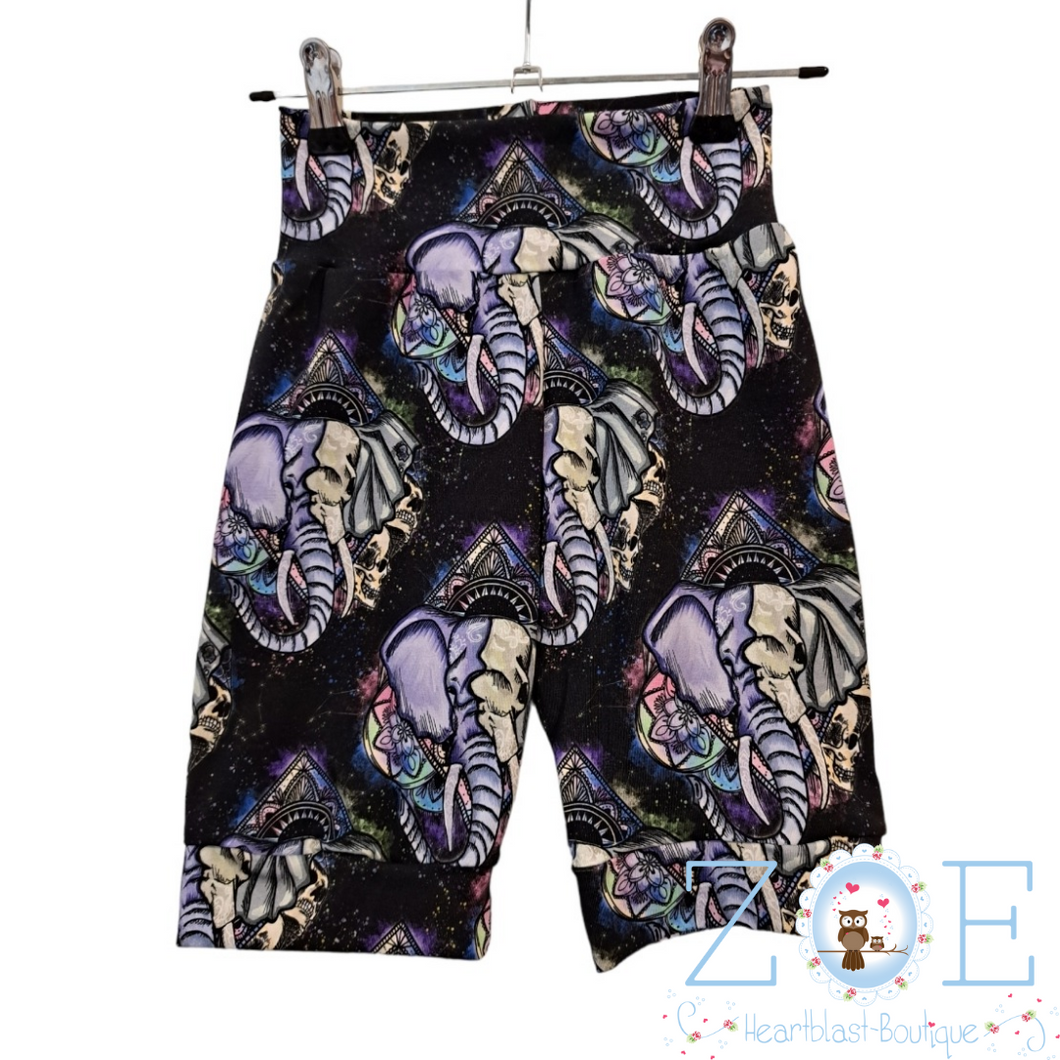 9-10 Years Skelephant Knee Shorts Cuffed