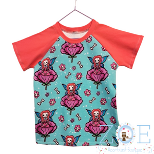 4-5 Years Skele Fairy Fairies Short Sleeve Tshirt Top