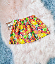 Load image into Gallery viewer, Tutti Fruity Skirt ~ Elasticated Waist Summer Fruit Strawberry Apple Orange ~ Ready To Post
