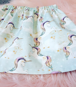 Unicorn Skirt ~ Sky Blue Elasticated Waist, Spring Summer Birthday Outfit Ready To Post