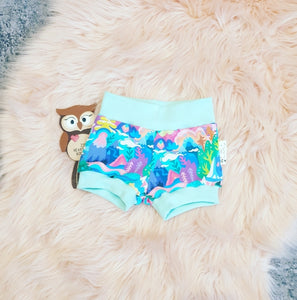 3-6 Months Colourful Blue Mountain Shorties Shorts