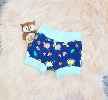Load image into Gallery viewer, 6-12 Months Navy Blue Bugs Nature Shorties Shorts
