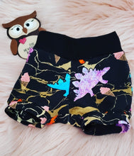 Load image into Gallery viewer, EXCLUSIVE Black &amp; Gold Marble Dinosaur Ice Cream Shorties Shorts Summer
