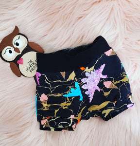 EXCLUSIVE Black & Gold Marble Dinosaur Ice Cream Shorties Shorts Summer
