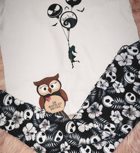 Load image into Gallery viewer, 7-8 Years Whats This Nightmare Leggings &amp; T-Shirt Short Sleeve Top Soft Skeleton Skellington
