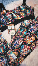 Load image into Gallery viewer, UK Size 12 Pin Up Princess Leggings &amp; Bralet Crop Top Set Womens Unique Print
