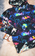 Load image into Gallery viewer, 8-9 Years Molecular Mashup Hoodie Dinosaurs Panther Big Cat Marble Paint Splatter Molecule Pattern Animal
