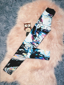 9-10 Years Molecular Marble Future Leggings Black White Multicolour Pattern Fluid Ink Contemporary Childrens Clothing
