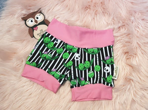 18-24 Months Zompeas Shorts Shorties Black White Pink Stripe Cuff Girls Zombie Peas
