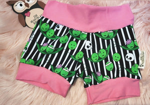 18-24 Months Zompeas Shorts Shorties Black White Pink Stripe Cuff Girls Zombie Peas