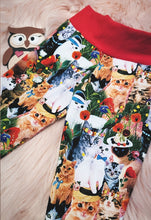 Load image into Gallery viewer, 18-24 Months Crazy Cat Leggings Pet Animal Cat In The Hat Flower Repeat Print
