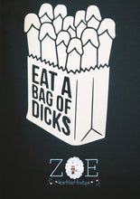 Load image into Gallery viewer, Large Mens Bag Of Dicks Novelty Dark Humour Dad Joke Gift Black Short Sleeve Top Tshirt
