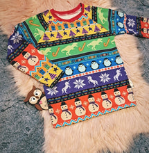 Load image into Gallery viewer, 6-7 Years Long Sleeved Tshirt Top Fair Isle Effect Christmas Dinosaur Unicorn Snowman

