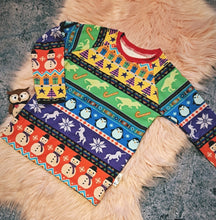 Load image into Gallery viewer, 6-7 Years Long Sleeved Tshirt Top Fair Isle Effect Christmas Dinosaur Unicorn Snowman
