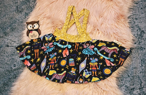 12-18 Months Glitter Gold Nutcracker Lilah Twirly Suspender Skirt Braces