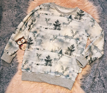 Load image into Gallery viewer, 10-11 Years Christmas Jumper Snow Scene Reindeers Fir Trees Xmas
