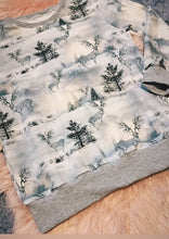Load image into Gallery viewer, 10-11 Years Christmas Jumper Snow Scene Reindeers Fir Trees Xmas
