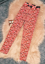 Load image into Gallery viewer, 9-10 Years Candy Cane Leggings Cola Waistband Slim Leg
