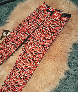 9-10 Years Candy Cane Leggings Cola Waistband Slim Leg