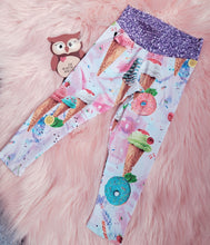 Load image into Gallery viewer, 12-18 Months Ice Cream Flamingo Leggings Summer Sweet Treats
