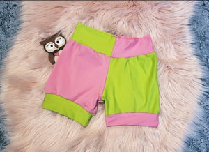 6-7 Years Two Tone Shorties Pink and Green