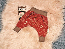 Load image into Gallery viewer, Newborn Red Gingerbread Harems Bottoms Pants Candy Cane Festivities
