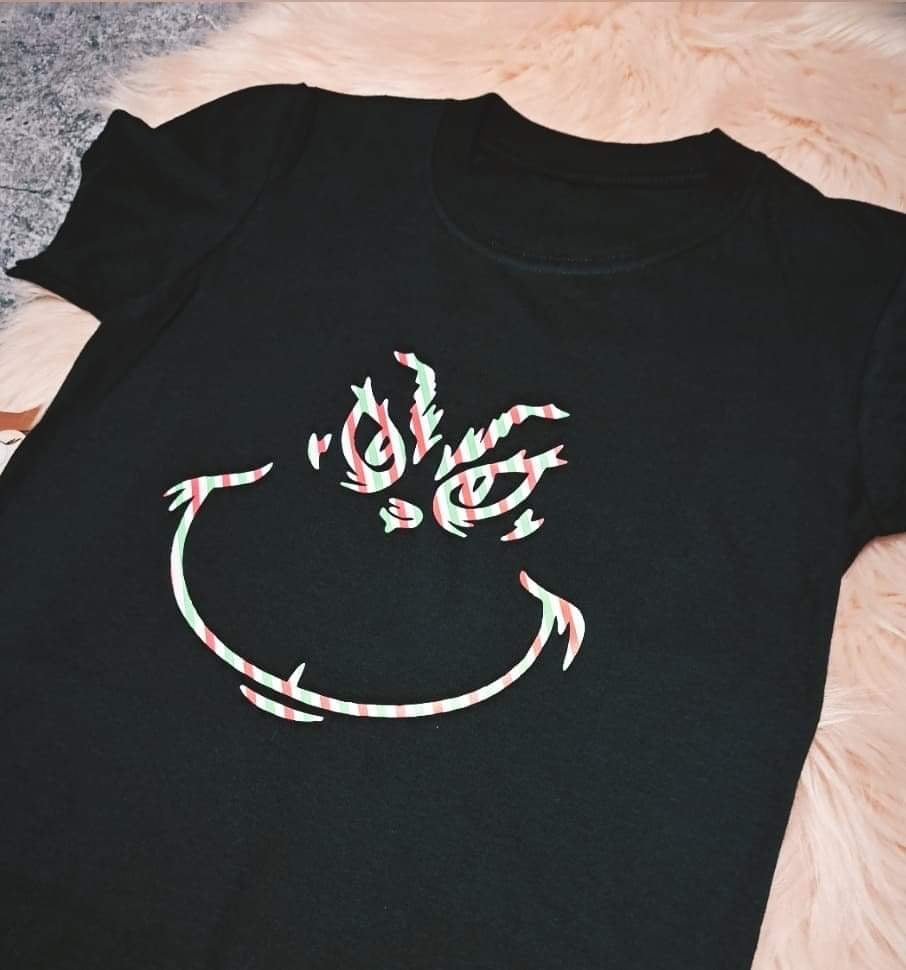 7-8 Years Christmas Thief Face Printed T-shirt Short Sleeve Top