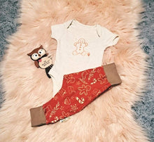 Load image into Gallery viewer, 3-6 Months Gingerbread Outfit Set Onesie Harems pants Bottoms
