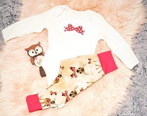 6-12 Months Deer Bow Onesie Harems Pants Bottoms Outfit Set