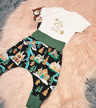 Load image into Gallery viewer, 0-3 Months Gingerbread Outfit Set Harems Bottoms
