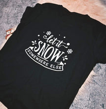 Load image into Gallery viewer, XL Womens Let It Snow Black Short Sleeve T-shirt Top Funny Quote
