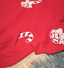 Load image into Gallery viewer, 7-8 Years Christmas Hoodie Candy Canes Bow Bell Sweets Xmas Sweeties Hoody
